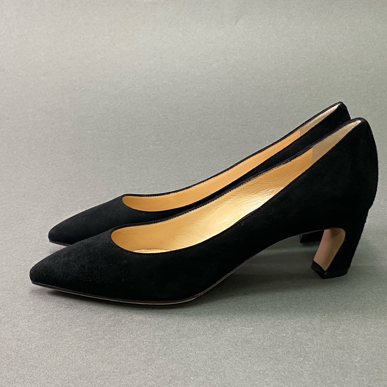 2e26 《未使用品》 PELLICO ペリーコ ANDREA 50 スエードレザー パンプス 35 1/2 ブラック Leather シューズ 箱 保存袋付き