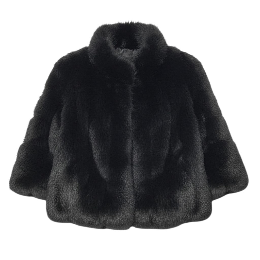 47a22 SAGA FOX ROYAL サガフォックス ロイヤル 金サガ 染めフォックス 極厚ファーコート サイズ11 ブラック 最高級本毛皮 Fox Fur Coatt18r