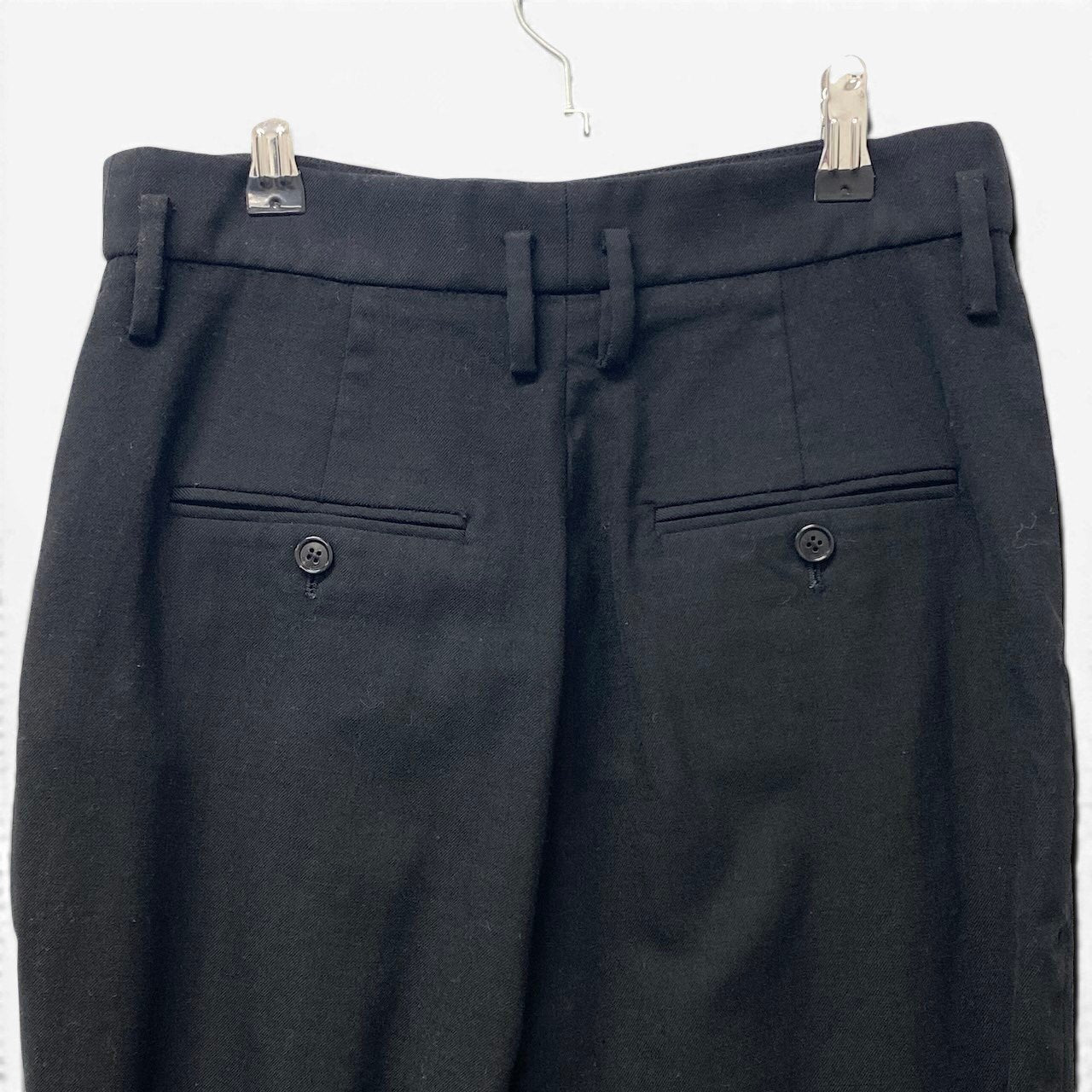 7g18 SAINT LAURENT サンローラン 2022年 ハイウエスト ウールパンツ スラックス サイズ40 ブラック レディースu02t