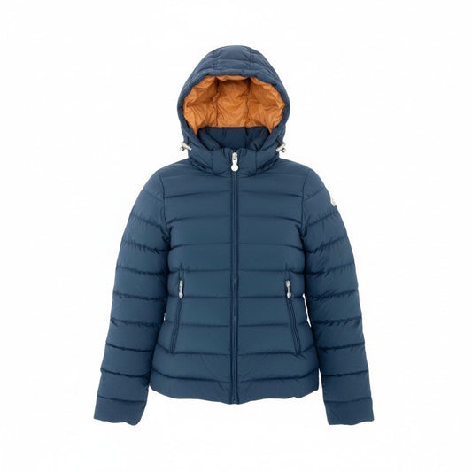 57L8 PYRENEX ピレネックス SPOUTNIC SOFT スプートニックソフト ダウンジャケット フード取り外し可 レディース 34 ネイビーu02t