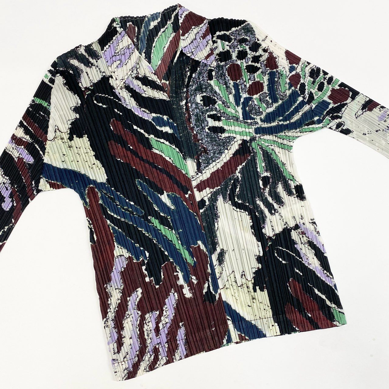 Ac2 PLEATS PLEASE プリーツプリーズ イッセイミヤケ 長袖カットソー プリーツ トップス サイズ3 マルチカラー レディースk02i