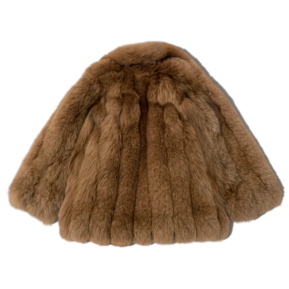 62i16 DONALD BROOKS 染め フォックスファー コート サイズ11 ブラウン 本毛皮 Fox Fur Coatt18r