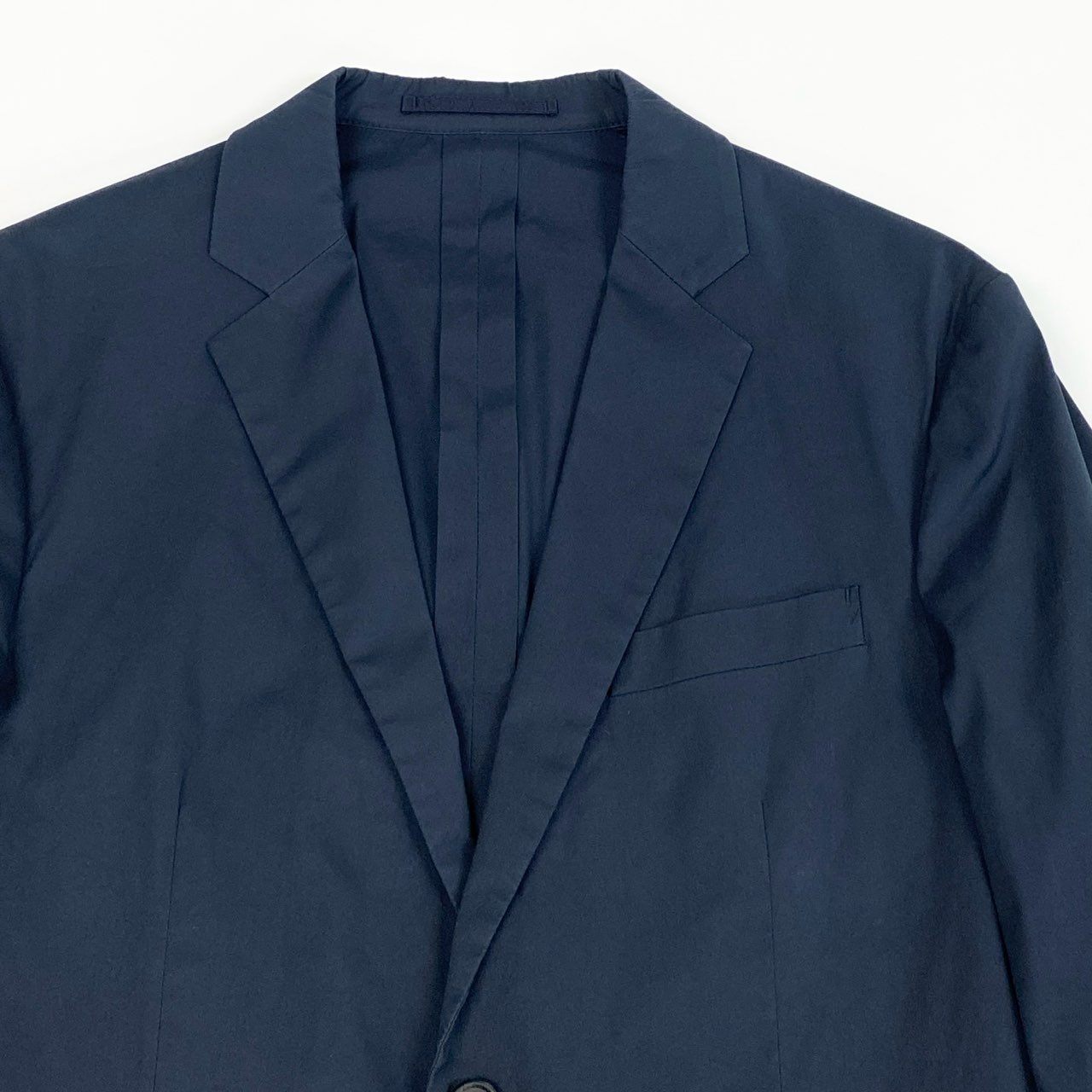 53a19 PRADA プラダ テーラードジャケット アンコンジャケット 伸縮ストレッチ メンズ 紳士服 SD119 S211 Z21 サイズ48 ネイビーo07t