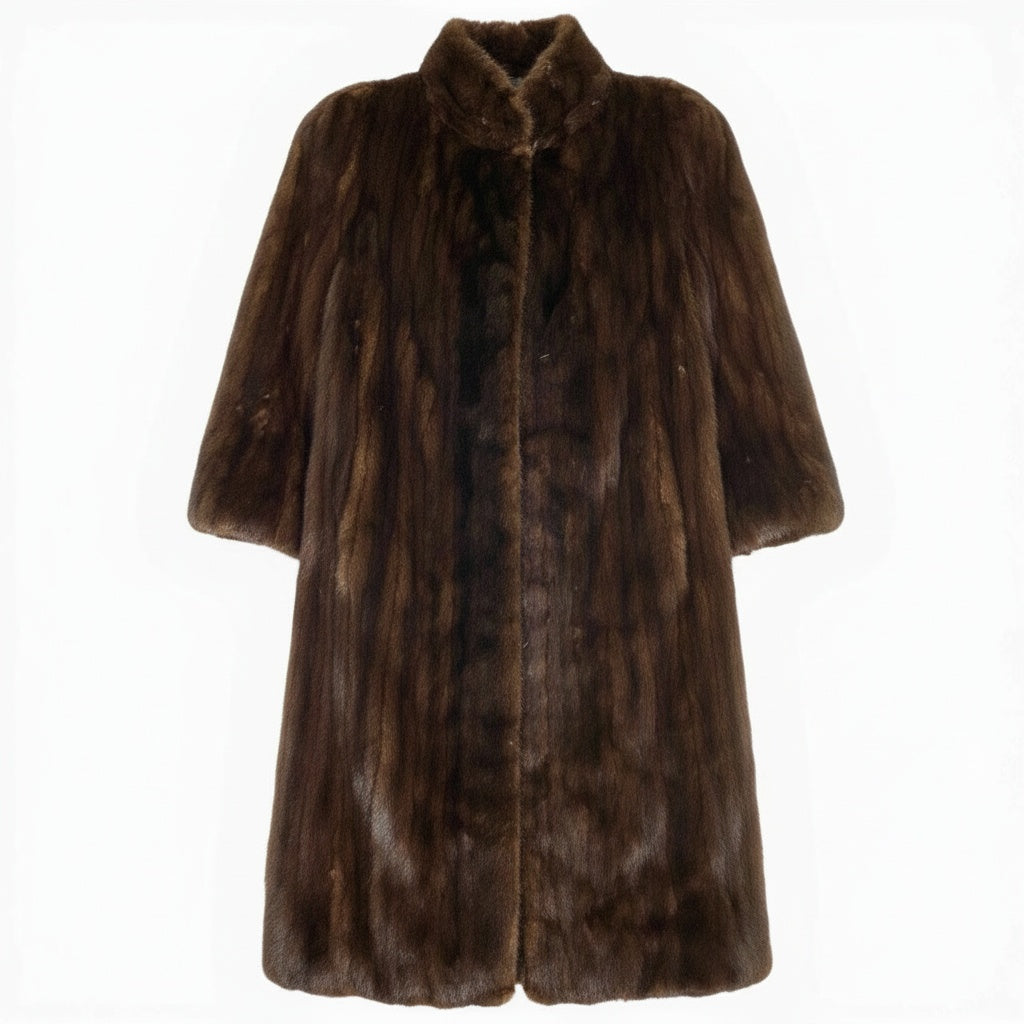 18a16 デミバフミンク ミンクコート 超ロングコート 着丈112cm 毛皮コート ブラウン系 ミンクファー 毛並み綺麗t18r
