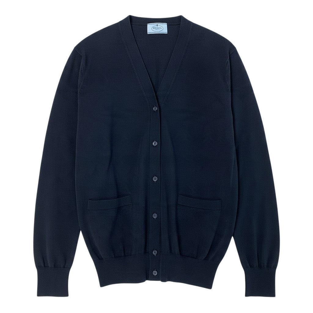 Ej16 【未使用】 PRADA プラダ 24年 ロングスリーブ ニットカーディガン DNA00S サイズ38 ブラック ウール100 レディースo07t
