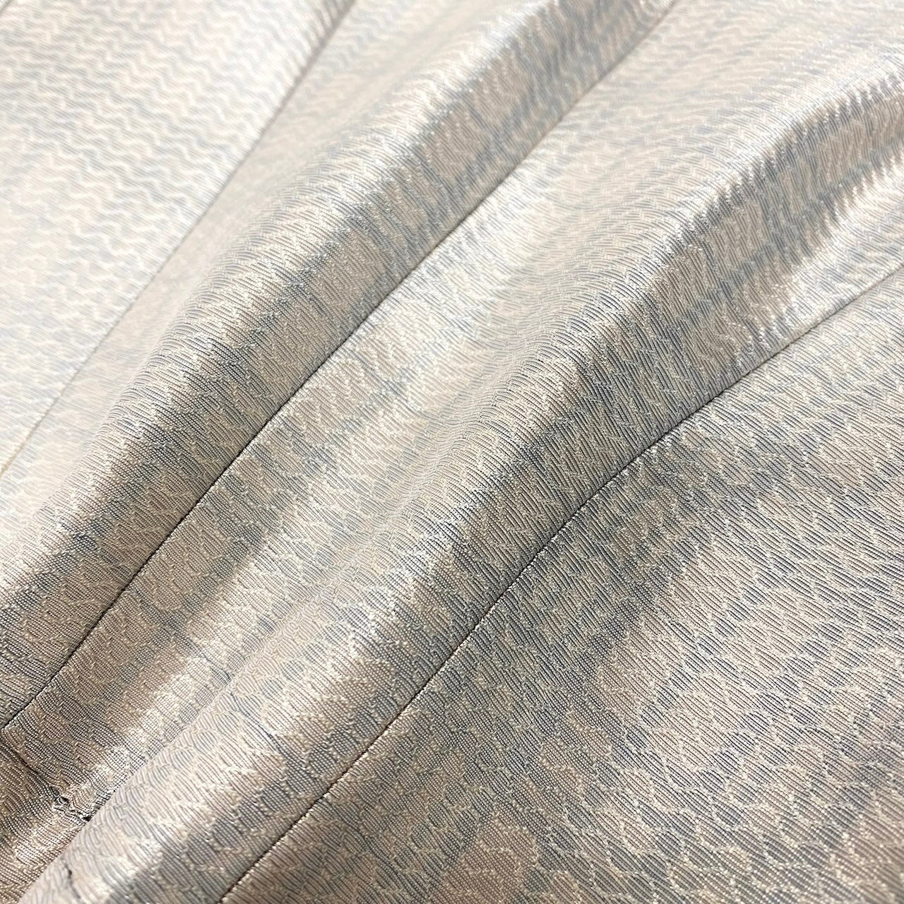 91g24 【美品】 GIORGIO ARMANI ジョルジオアルマーニ テーラードジャケット  BORGO21 チェック柄 丸襟 サイズ36 光沢ベージュ ライトグレー レディースu02t