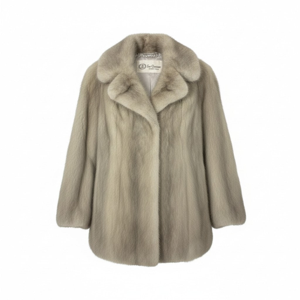 44a15 Fur Couture サファイアミンク コート サイズF シルバーグレー 本毛皮 Sapphire Mink Coat ポケット有t18r