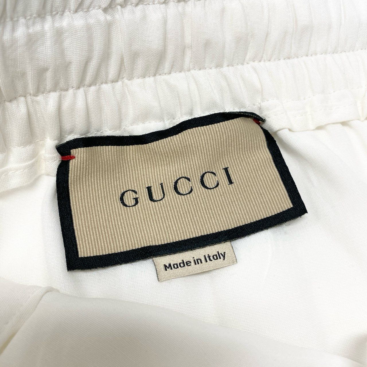 Ia29 GUCCI グッチ インターロッキングG サイドロープライン イージーショーツ サイドジップ 44サイズ ホワイト レーヨン100％ メンズ 男性用o07t