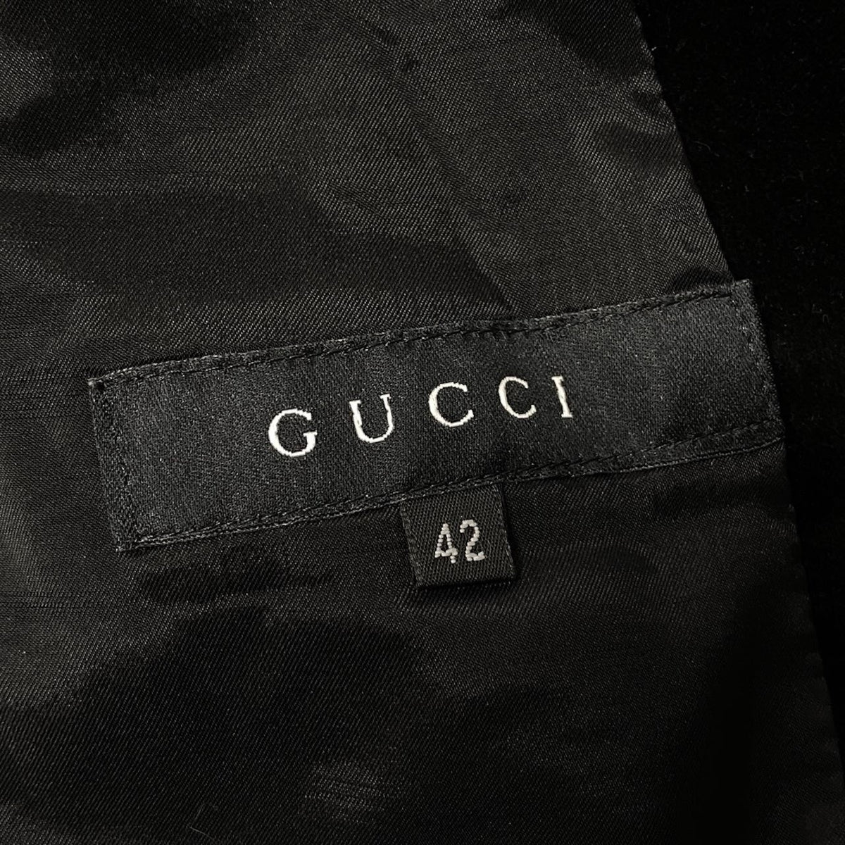 11i28 GUCCI グッチ 2004年 トムフォード期 テーラードジャケット ベロア イタリア製 42サイズ ブラック レディース 女性用u02t