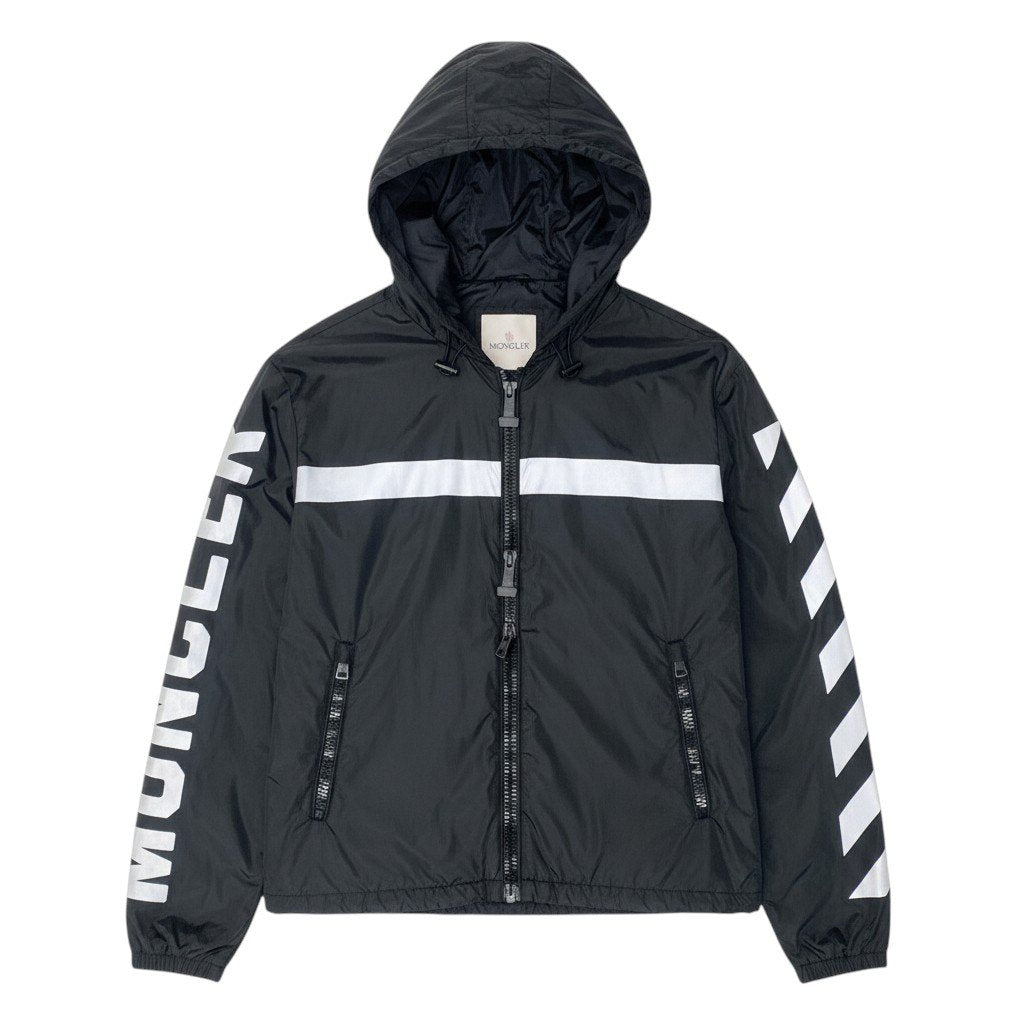 42e13 MONCLER モンクレール off-Whiteコラボ フーディーナイロンジャケット パーカー DIND-16-961 5サイズ ブラック ホワイト ナイロン100％ メンズ 男性用u02t