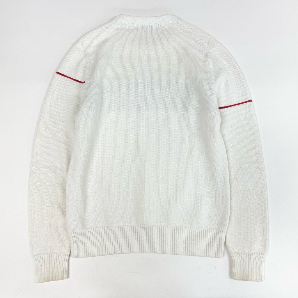 7L22 GIVENCHY ジバンシィ 長袖ニットセーター  コットンニット トップス 胸元ロゴ ホワイト コットン100％ メンズo07t