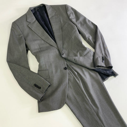 5j19 《大きいサイズ》 Ermenegildo Zegna エルメネジルドゼニア イタリア製 Premium セットアップ スーツ ビジネス◎ ジャケット パンツ 54 グレー ウール シルク