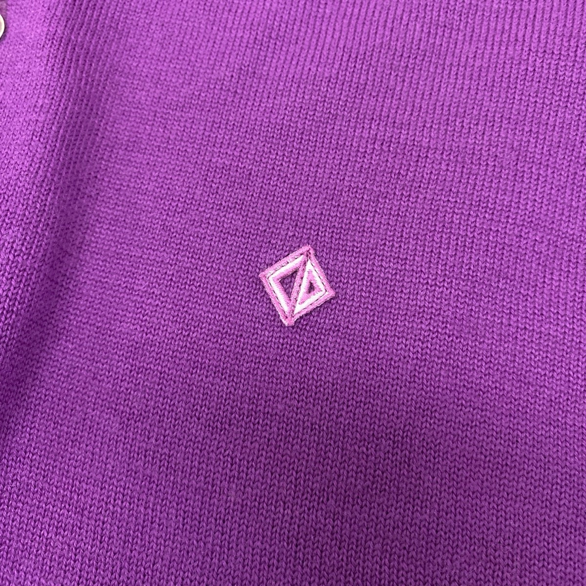 Eg8 Christian Dior SPORTS クリスチャンディオール ロングスリーブ ニットポロシャツ CDロゴ サイズM パープル ウール100％ メンズ 紳士服o07t