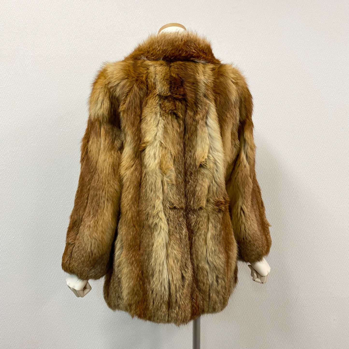 76j6 《美品》レッドフォックス  毛皮コート フォックスコート フォックスファー 11サイズ ベージュ×ブラウン レディースt18r