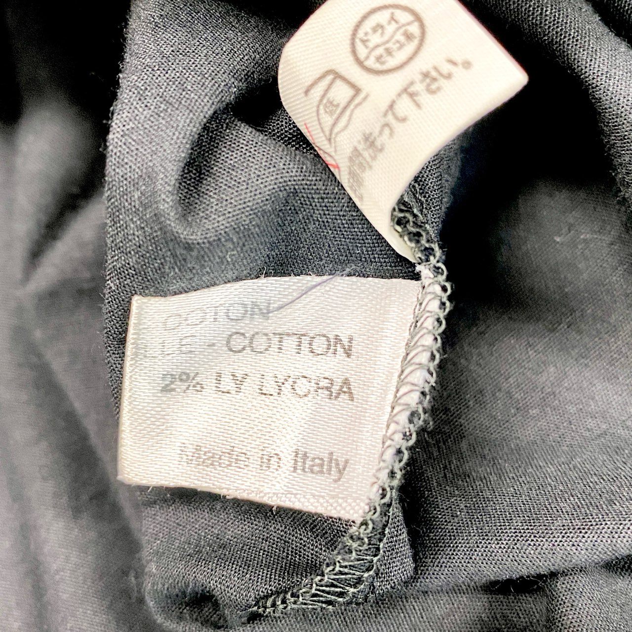 Eb17 【美品】BOTTEGA VENETA ボッテガヴェネタ 半袖シャツ ワイシャツ シャツブラウス ロゴ刺繍 44サイズ ブラック レディース 女性用u02t