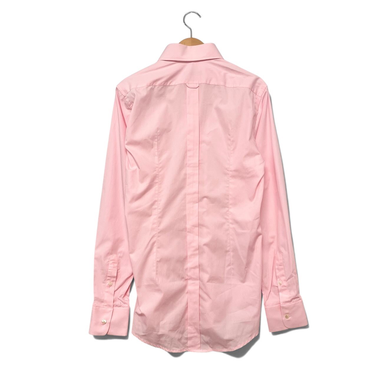 1h28 【新品保管品】DOLCE&GABBANA ロングスリーブシャツ コットンシャツ イタリア製 41サイズ ピンク コットン100％ メンズ 男性用k02i