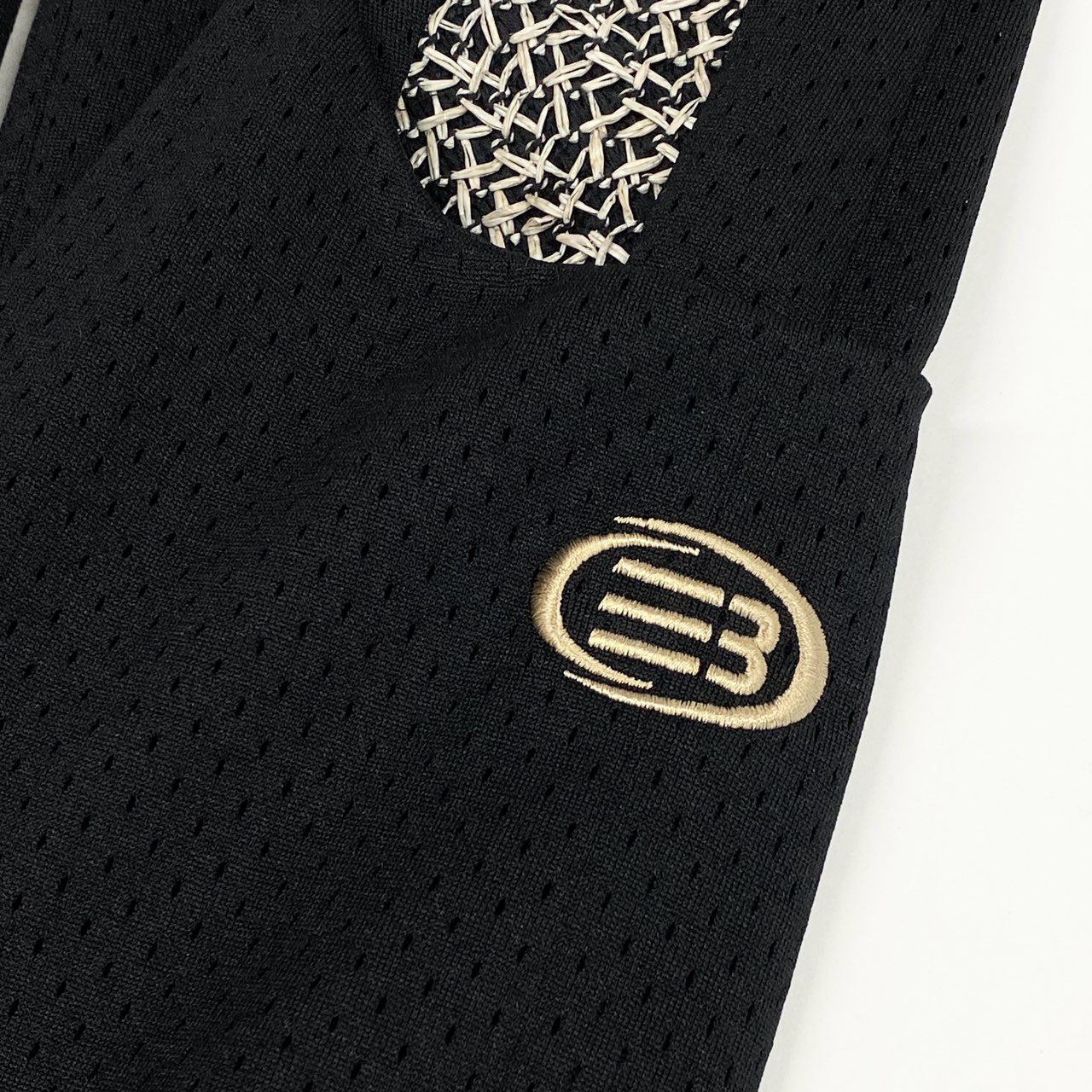 49L8 【美品】NAMESAKE ネイムセイク メッシュトラックパンツ ボトムス Sサイズ相当 ブラック アイボリー ポリエステル100％ メンズo07t