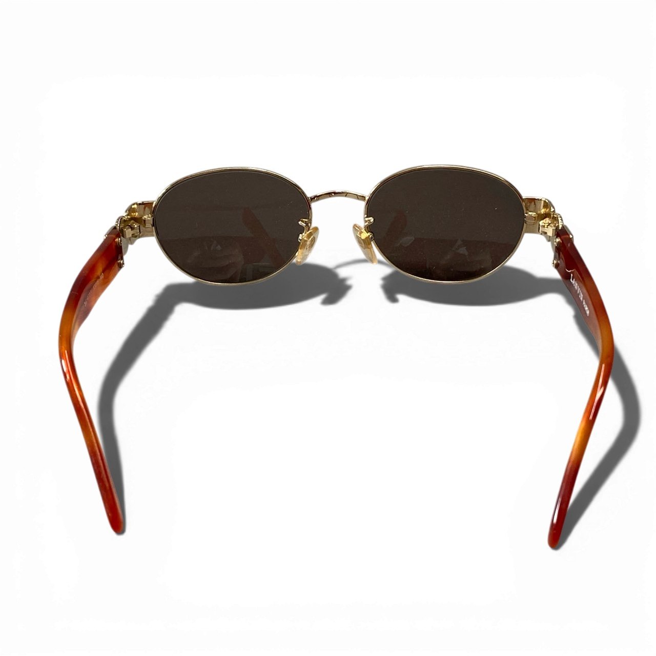 a6 LANVIN ランバン ツーポイント ロゴ サングラス アイウェア 小物 ブラウン メンズ 男性用k02i