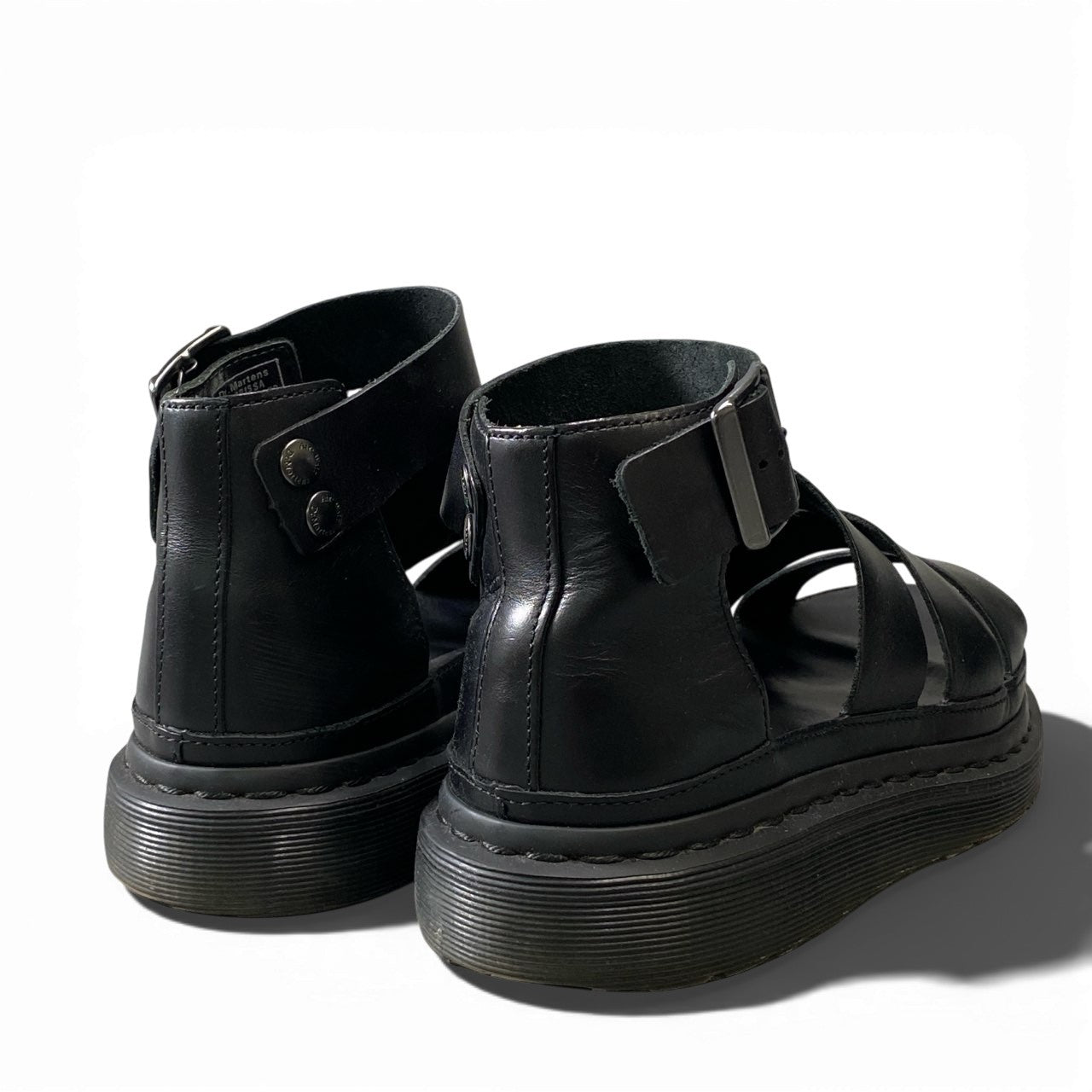 1a6《美品》 Dr.Martens ドクターマーチン CLARISSA クラリッサ レザーサンダル シューズ UK6 ブラック レディース 女性用k02i