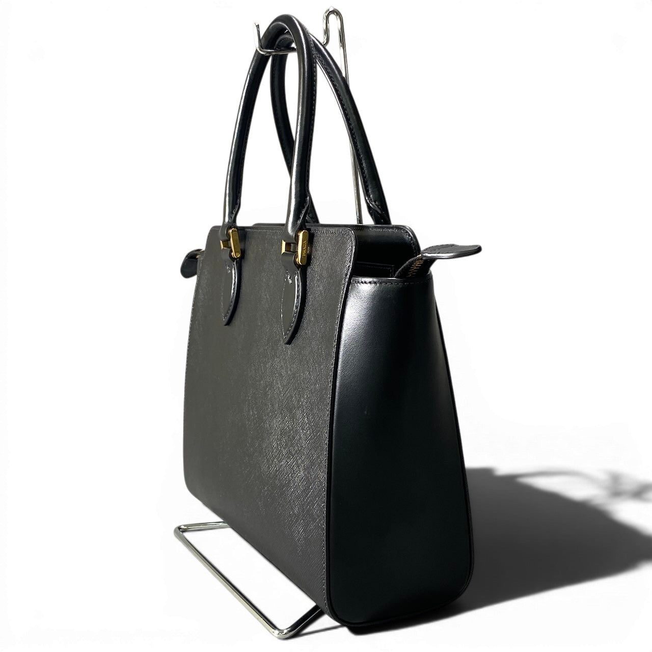 g14《極美品》 PRADA プラダ サフィアーノ 2WAY ハンドバッグ Saffiano 2Way Hand Bag 1BA113 ブラック ギャラ有t18r