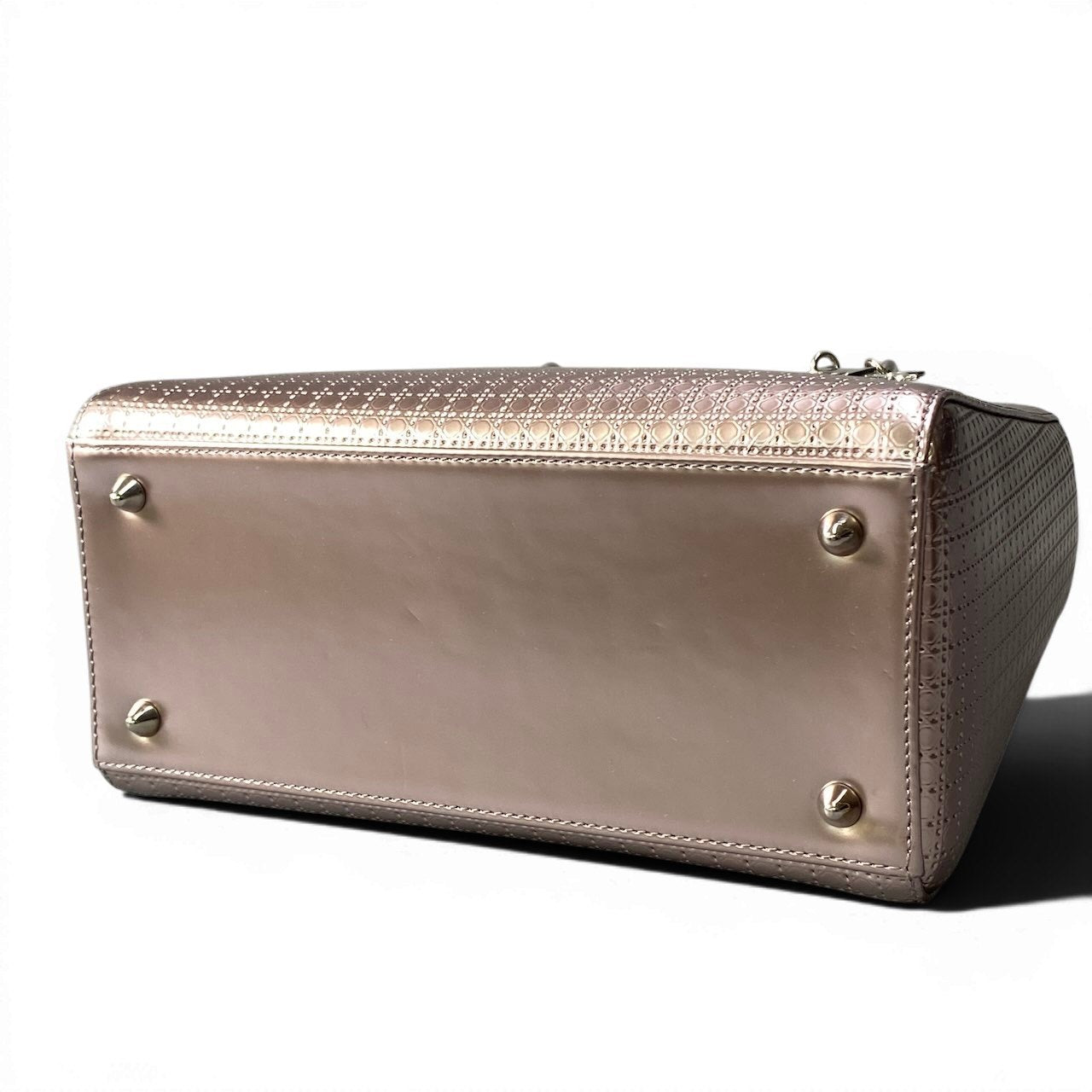 e18 Christian Dior クリスチャンディオール レディディオール ハンドバッグ メタリックピンク レディース バッグta1