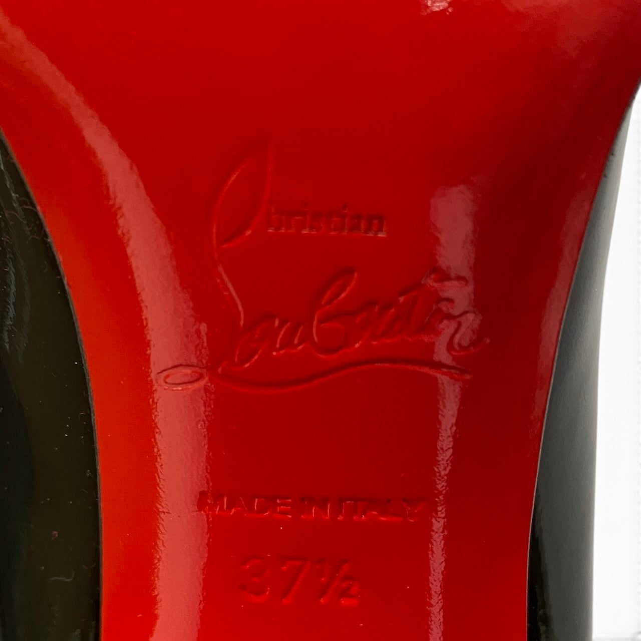 2h29《美品》 Christian Louboutin クリスチャンルブタン LONDON B 100 エナメル ヒールパンプス 3160788 サイズ37.5 ブラック パテントレザー 箱付t18r