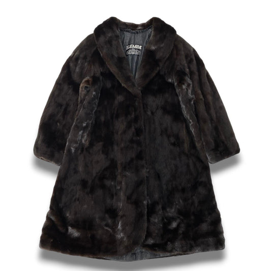 59c24 EMBA エンバ マホガニーミンク 超ロングコート 丈110cm 毛質◎ サイズ11 ブラウン 最高級本毛皮 Mink Fur Super Long Coatt18r