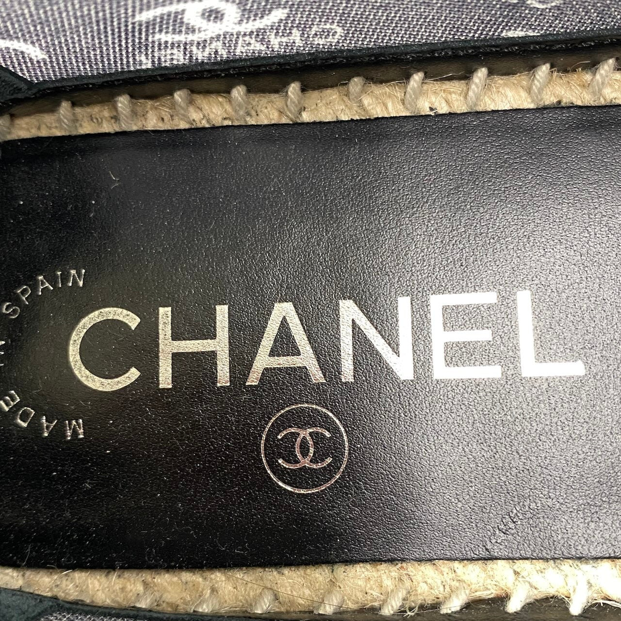 e18 【極美品】CHANEL エスパドリーユ ココマーク メッシュ シューズ G34673 38サイズ ブラック レディース 女性用k02i