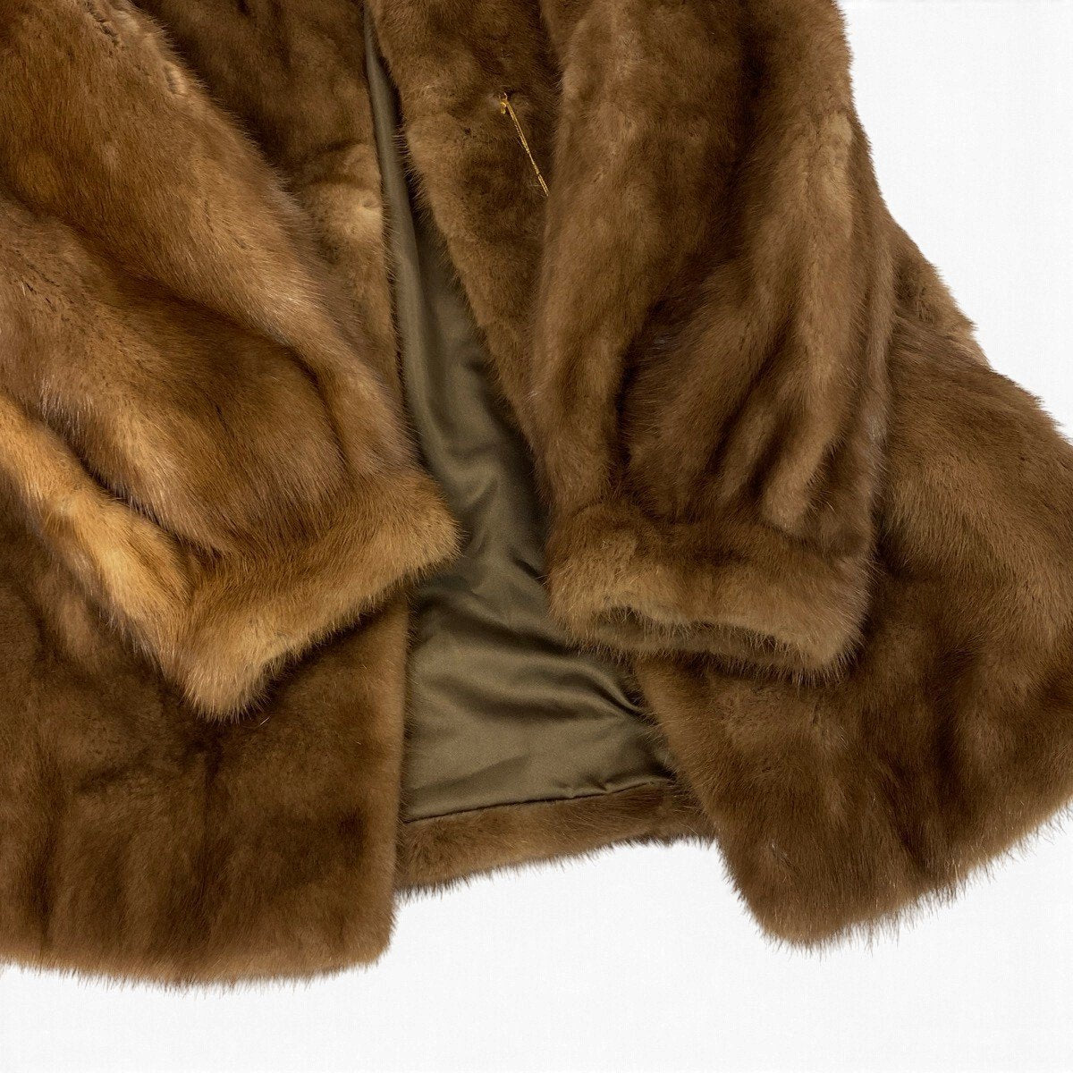 30j7 デミバフミンク ファーコート サイズ13 茶系 本毛皮 Mink Fur Coat リアルファー タグ有t18r