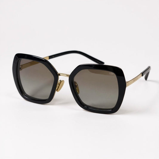 k16 PRADA プラダ サングラス SPR53Y 53□21 ブラック ゴールド オクタゴン 六角形 アイウェア メガネ 眼鏡t18r