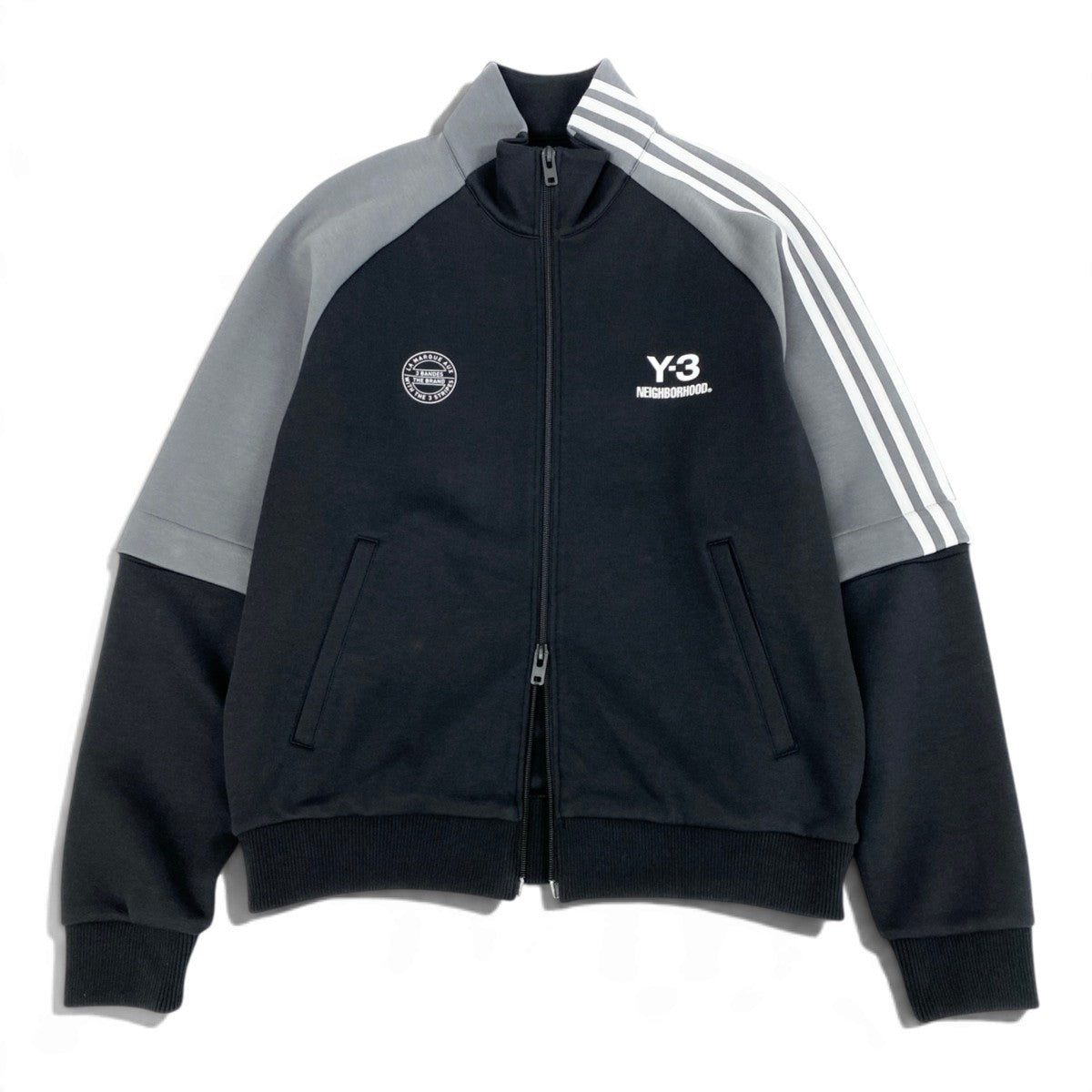 Mj15 【未使用】 Y-3 ×NEIGHBORHOOD ワイスリー ネイバーフッド ヨウジヤマモト NBHD TRACK TOP トラックジャケット ジップアップジャケット JW6993 サイズM ブラック メンズu02t