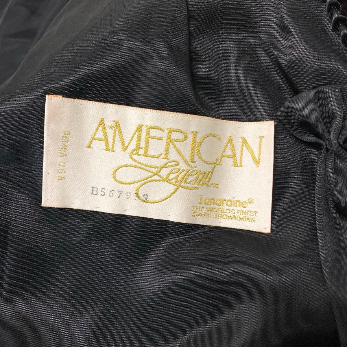 44i24 AMERICAN LEGEND シェアードミンク ロングコート サイズF ダークブラウン 最高級本毛皮 Shared Mink Fur Long Coat リアルファーt18r