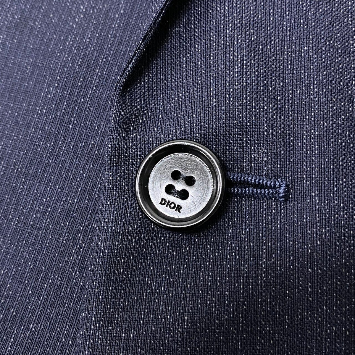 29j15 【極美品】 DIOR ディオール テーラードジャケット シングル 2B  サイズ48C ネイビー ウール100％ メンズu02t