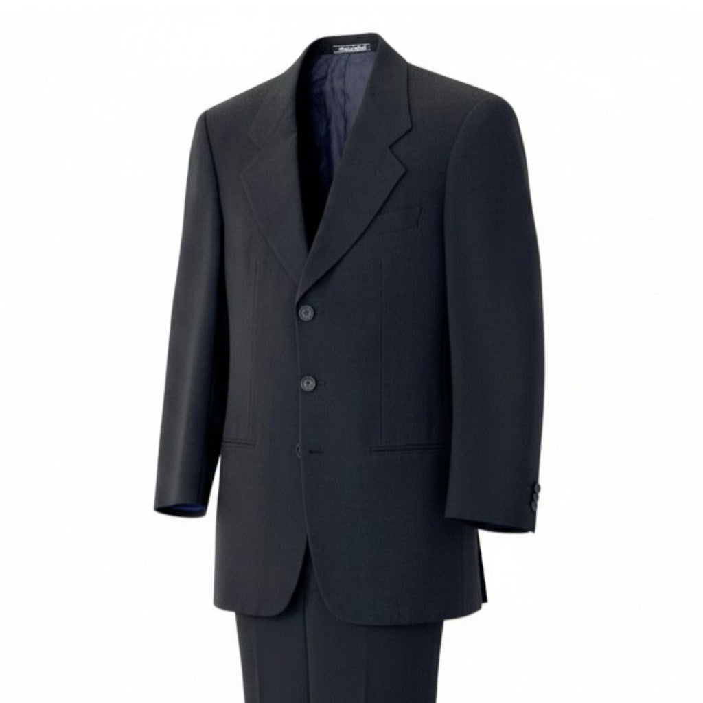 43c30 GIORGIO ARMANI LE COLLEZIONI ジョルジオアルマーニ セットアップスーツ シングル 3B 背抜き メンズ 紳士服 ビジネス 44REG ブラックo07t