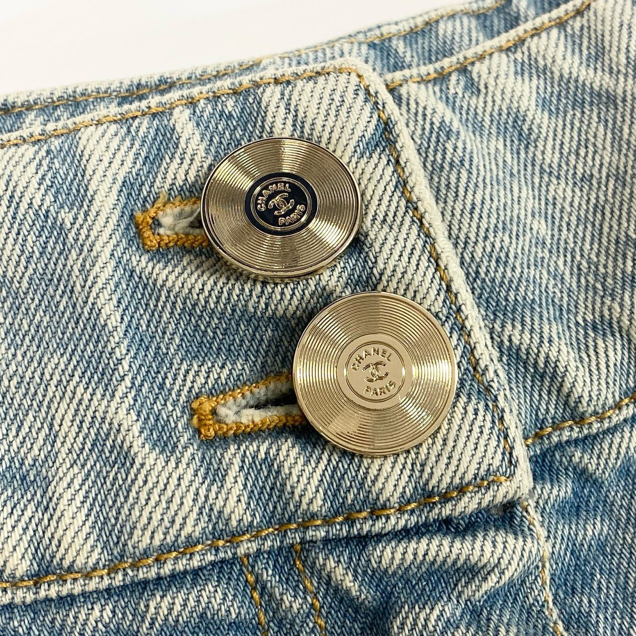 d6 CHANEL シャネル P63278 2020SS COCO ココマーク デニムワイドパンツ ワイドデニム サイズ40 インディゴ レディースta1