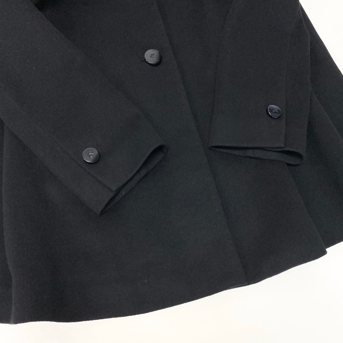 3g11 LEONARD FASHION レオナール ステンカラーコート 裏地花柄 ロング カシミヤブレンド サイズ11R ブラック レディースu02t