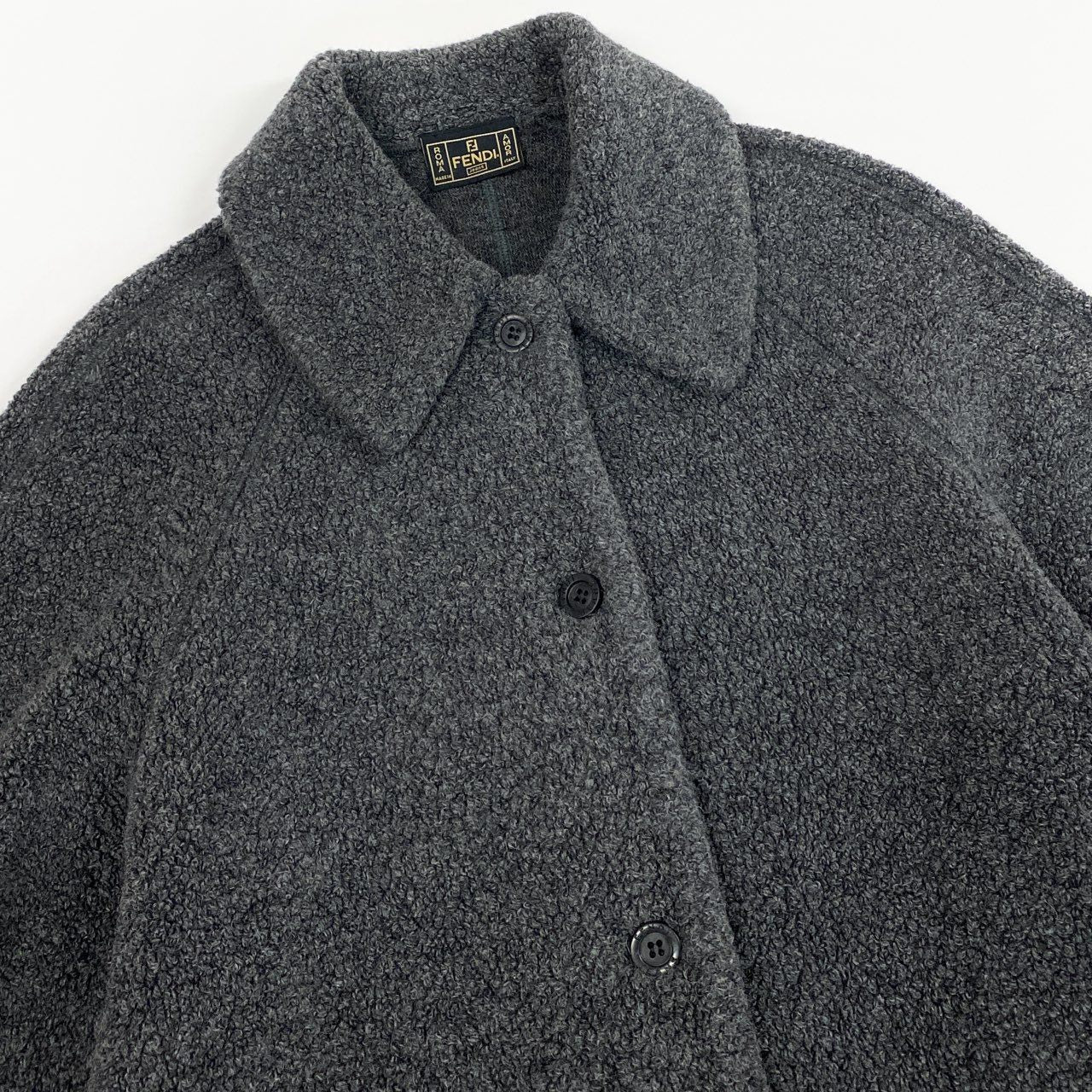 1L24 Vintage Fendi Jeans Karakuru ヴィンテージ フェンディ ジーンズ Boa Coat ボアコート ロングコート Size 42 レディース 女性用k02i