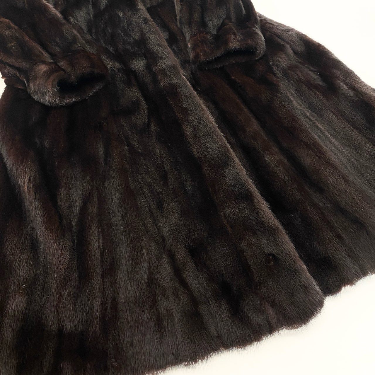 32k27 マホガニーミンク 着丈107cm 超ロングコート サイズ13号 ダークブラウン 本毛皮 MINK FUR リアルファー 艶◎ 毛並み◎t18r