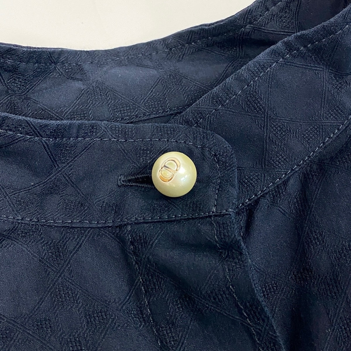 Ee14 Christian Dior クリスチャンディオール マクロカナージュ ドレス ベルテッドミディワンピース サイズ38 ネイビー Macrocannage Dress レディース ワンピk02i