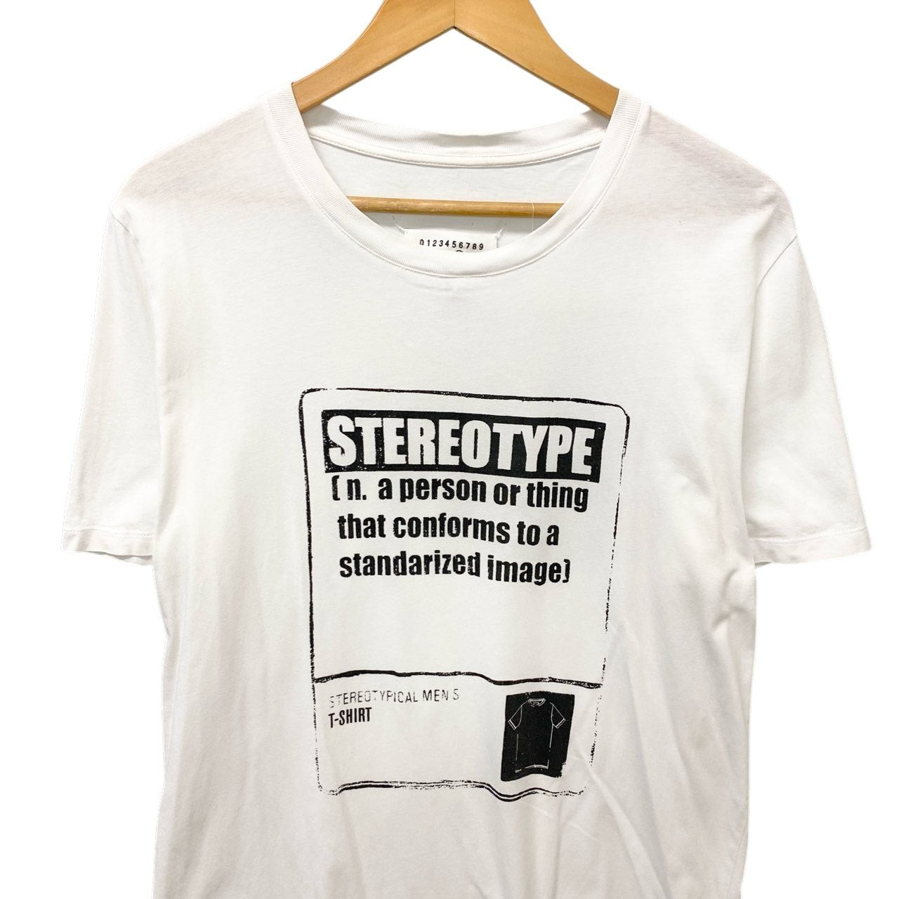 5c6 Maison Margiela メゾンマルジェラ ステレオタイプ 半袖Tシャツ カットソー トップス 48 ホワイト コットン メンズu02t