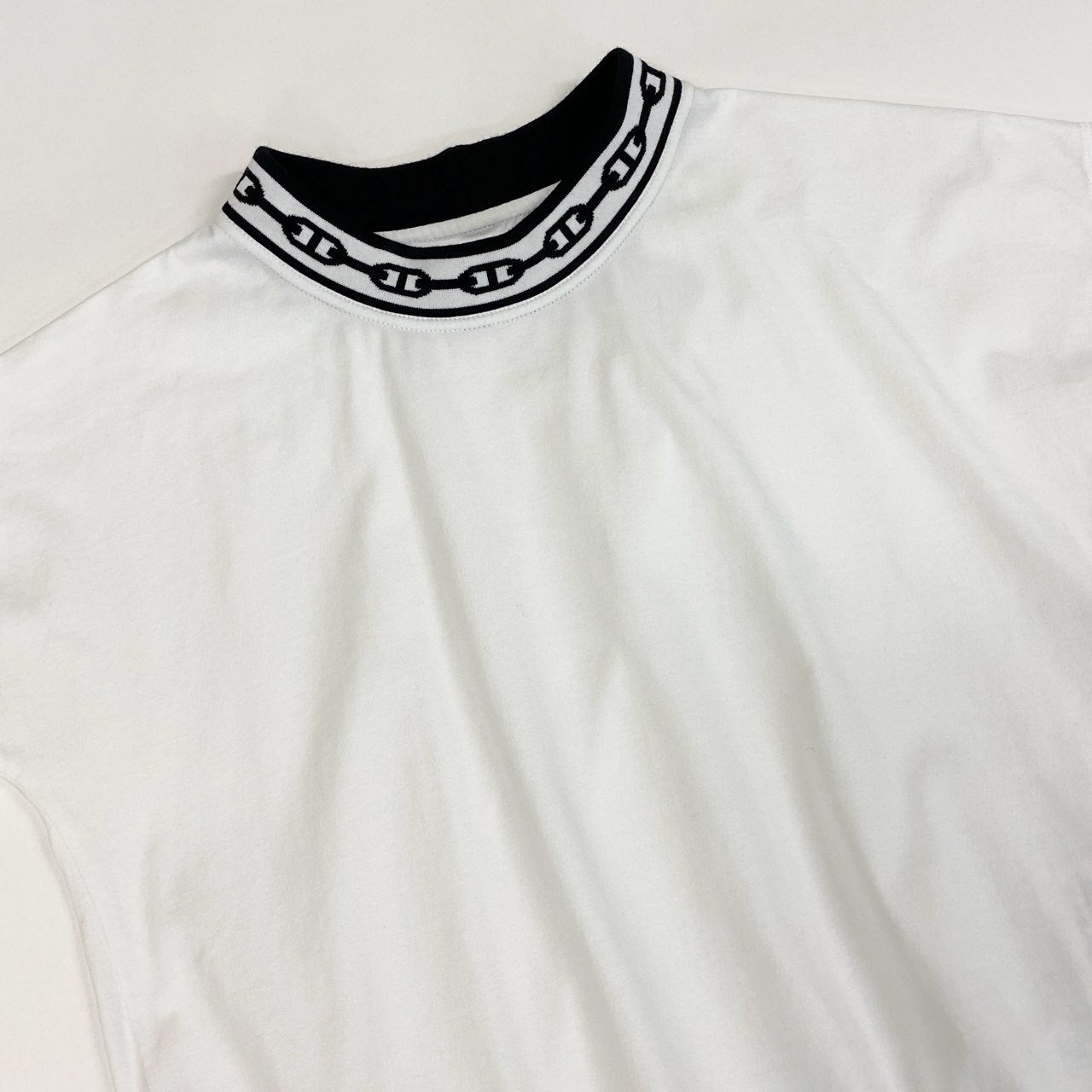 Hc2 HERMES エルメス シェーヌダンクル リブニット 半袖カットソー Tシャツ サイズ34 ホワイト レディース トップスk02i