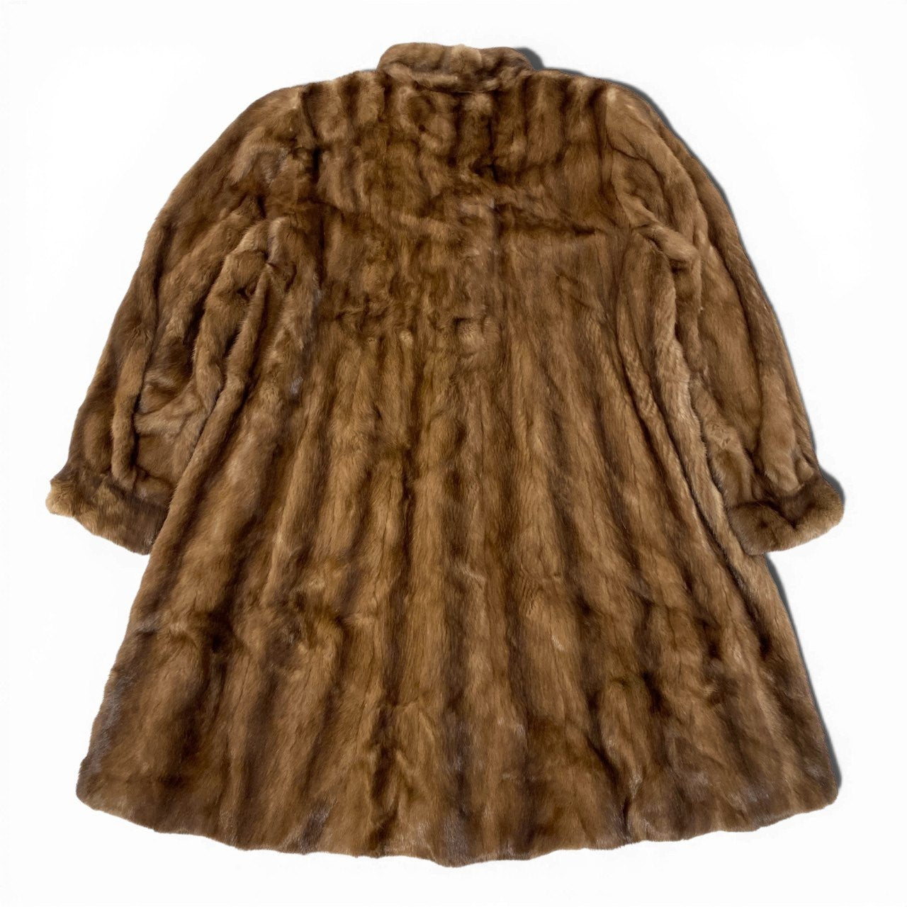 67a24 MOON BAT ムーンバット パステルミンク ロングコート サイズ9～11 茶系 本毛皮 Mink Fur Long Coat 毛質◎t18r