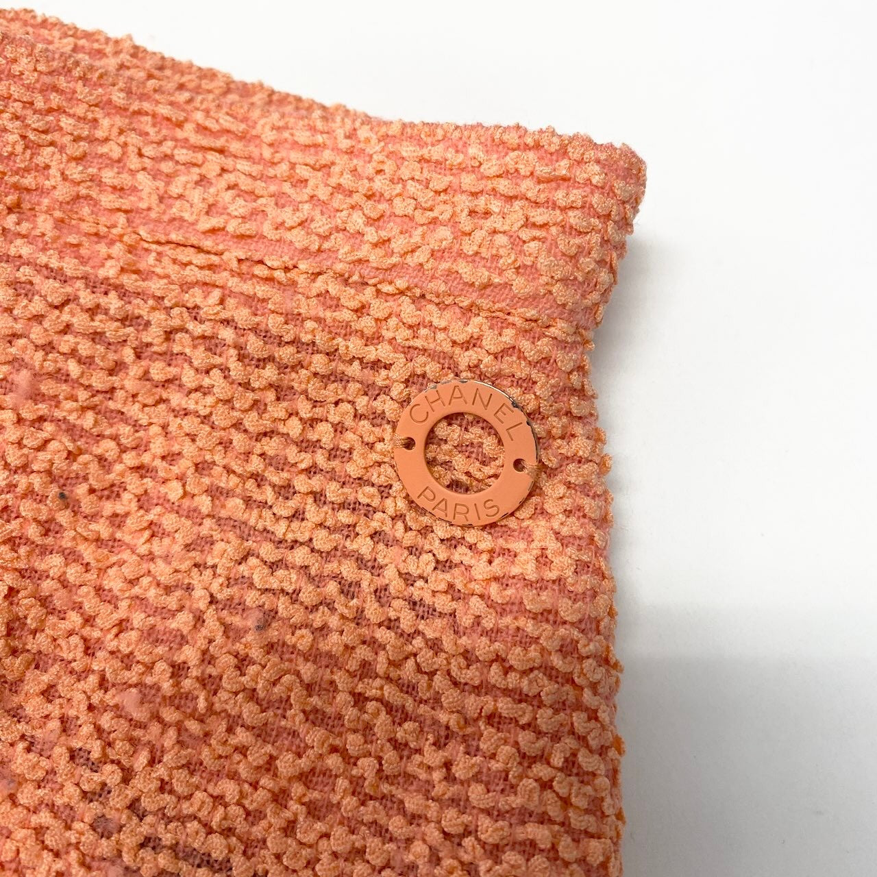 e8 CHANEL セットアップ ツイードジャケット ノーカットソー スカート 38サイズ オレンジ マルチカラー レディース 女性用u02t