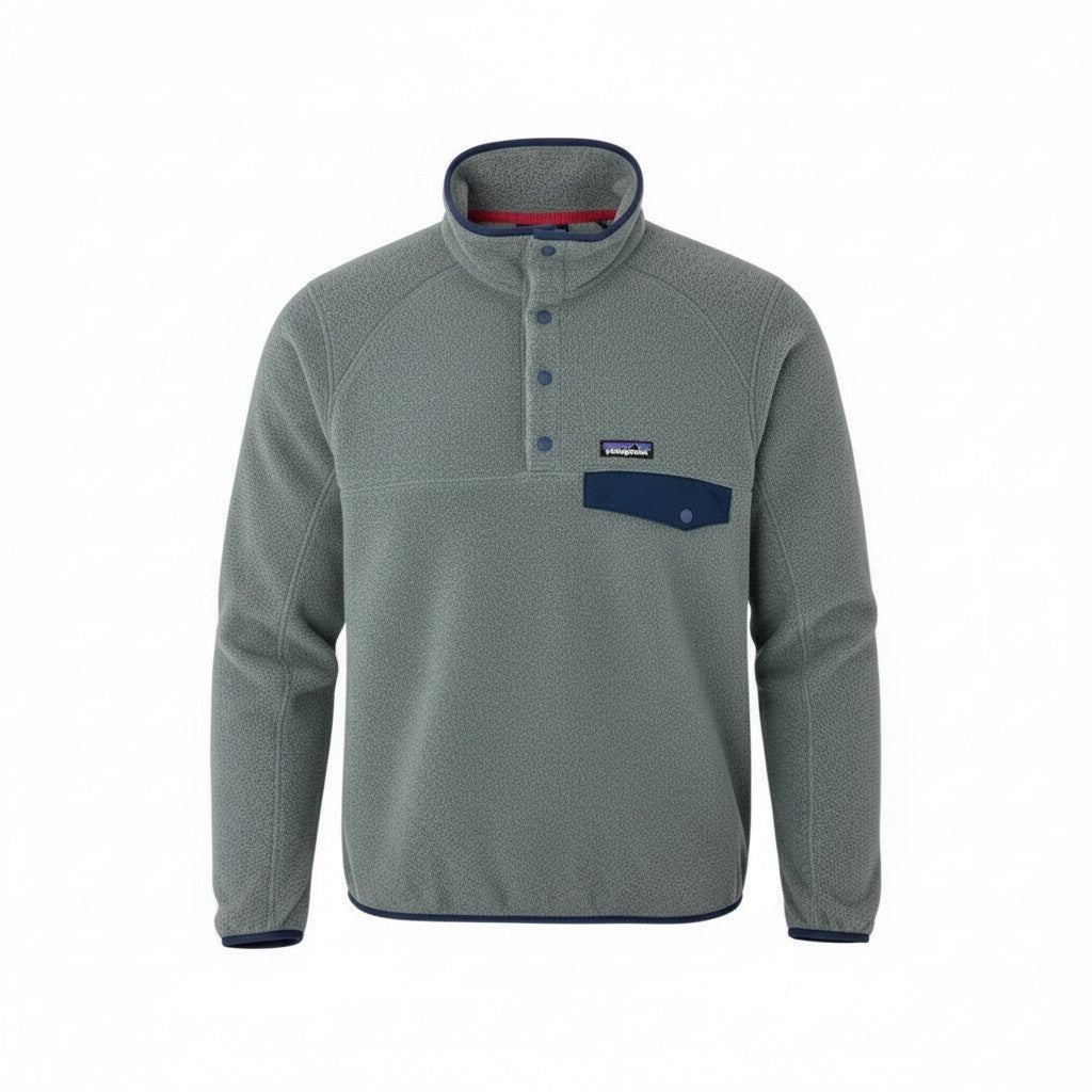 21L9 patagonia パタゴニア SYNCHILLA ライトウェイト シンチラ スナップT プルオーバー フリース バイカラー メンズ アウトドア STY25580 XS グレー ネイビー ポリエステル100％u02t