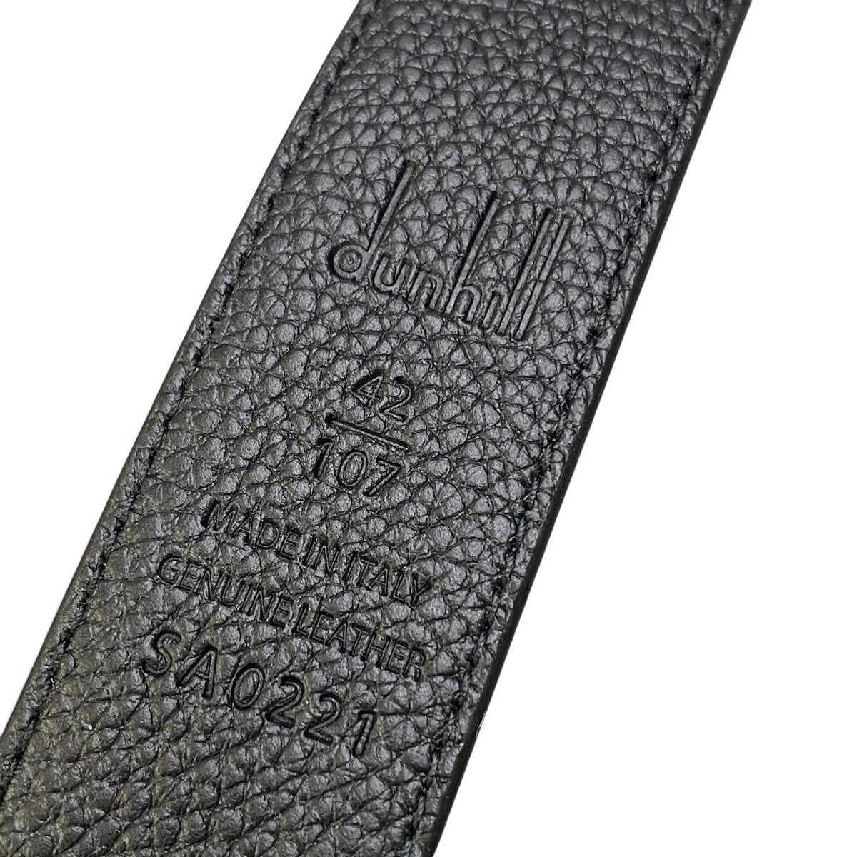 i13 dunhill ダンヒル リバーシブル レザーベルト 型押しレザー ブラック × ブラウン メンズ 紳士用k02i