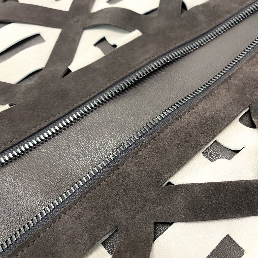 29a9 FENDI フェンディ レザージャケット スウェードレザー 本革 ダブルジップ  サイズ50 ブラウン ベージュ 羊革o07t