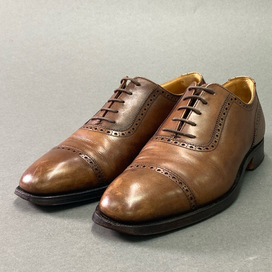 2e10 CROCKETT&JONES クロケットアンドジョーンズ DORCHE STER ドーチェスター キャップトゥ ドレスシューズ 6 ブラウン レザー 革靴 ビジネス フォーマル