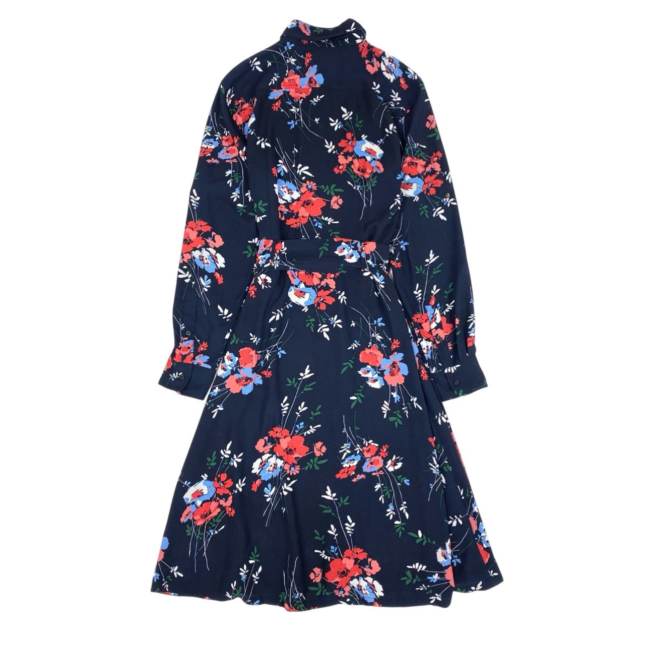 31b11 LAUREN RALPH LAUREN ローレンラルフローレン 長袖ロングワンピース 花柄ワンピース シフォン ペチコート付 8 170/96A マルチカラー ポリエステル100％ レディースo07t