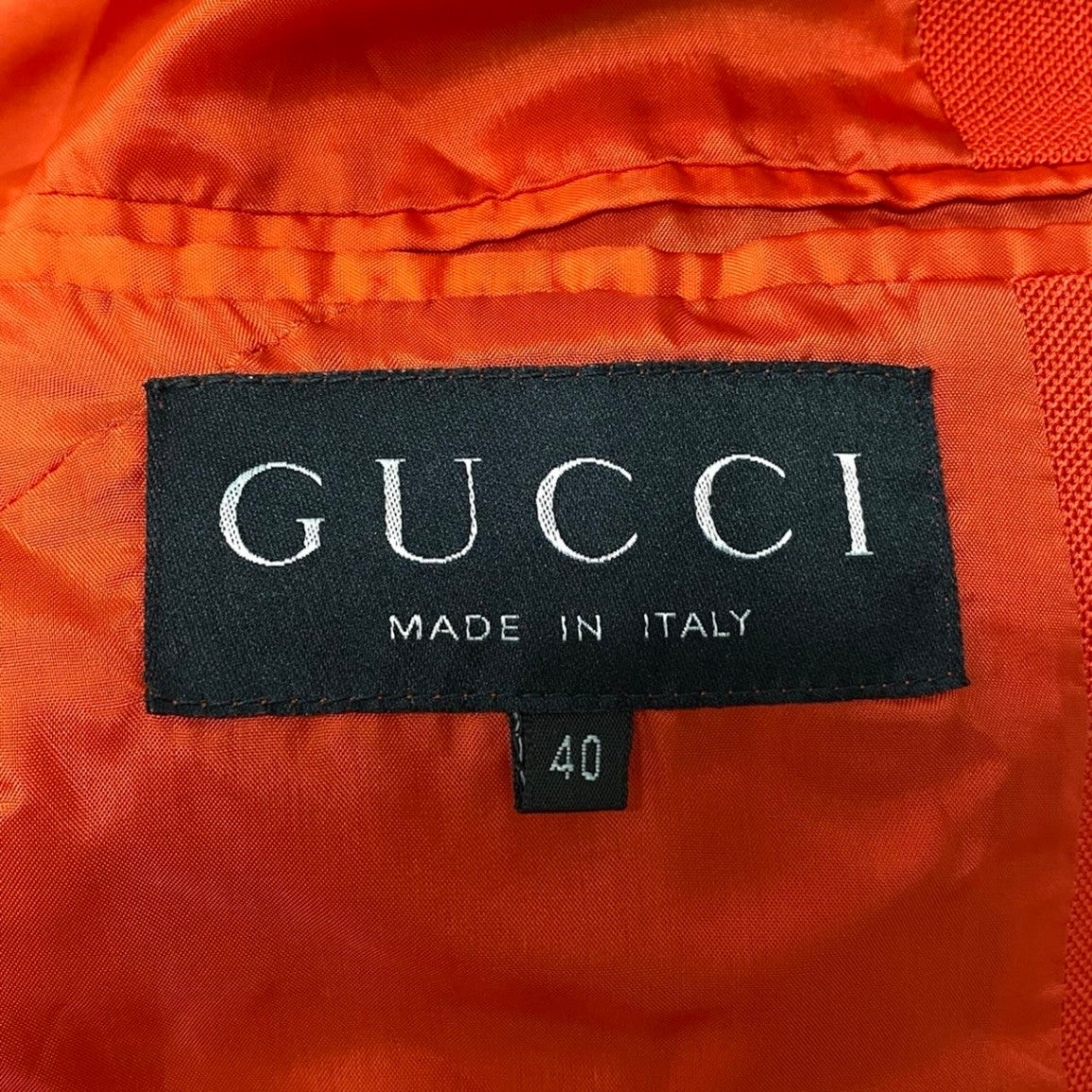 33i28 GUCCI グッチ 1980年代 ヴィンテージ ジャケット ロゴボタン イタリア製 40サイズ オレンジ レディース 女性用u02t