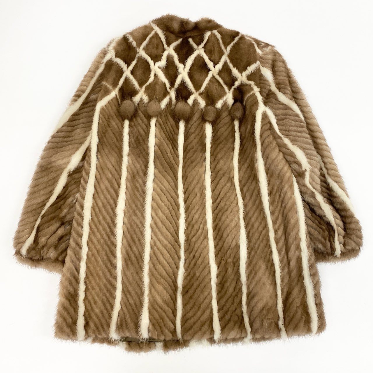 50j24 SAGA MINK サガミンク レアデザイン ミンクコート 毛皮コート パールミンク パステルミンク 11 オフホワイト ライトブラウン ミンクファー レディースu02t